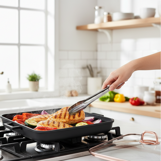 Berlinger Haus 34cm Titan Pro Non-Stick Coating Grill Pan - Black rose