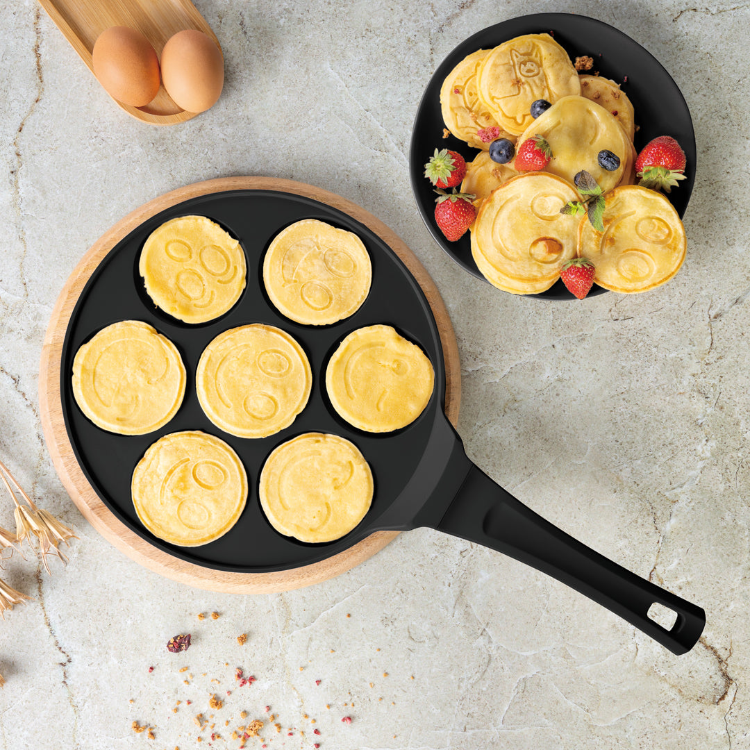 Berlinger Haus 26cm 7 hole Emoji Pancake Pan - Black Rose