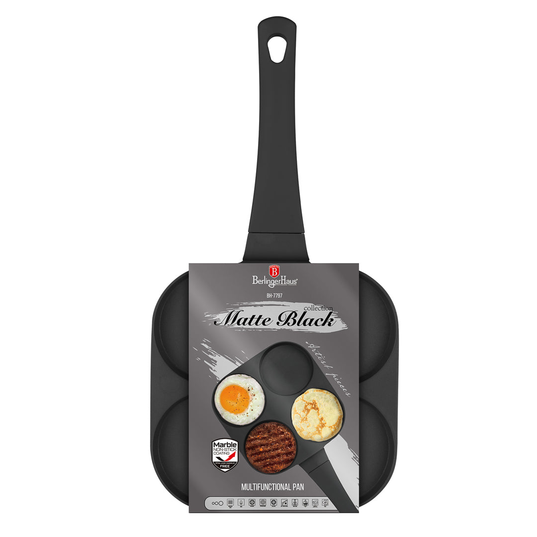 Berlinger Haus 20cm 4 hole Pancake Hamburger Pan - Black Rose