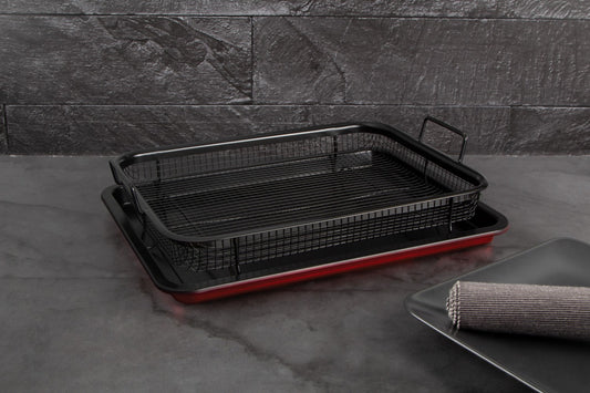 Berlinger Haus Titan Pro Non-Stick Baking Tray with Metal Basket - Metallic Burgundy