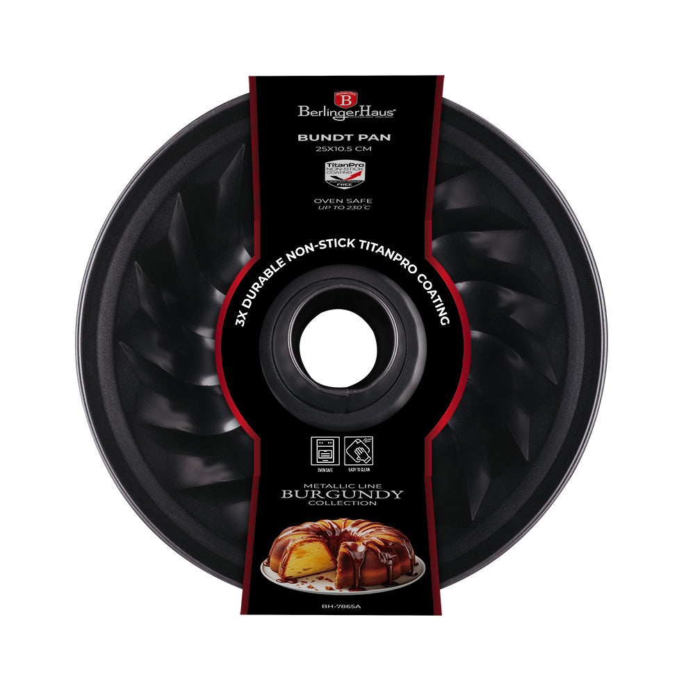 Berlinger Haus 25cm Titan Coating Non-Stick Bundt Pan - Burgundy Metallic