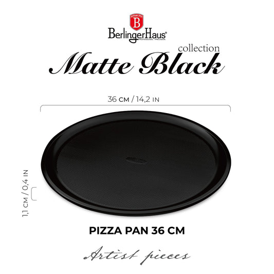 Berlinger Haus 36cm Titan Pro Non-Stick Pizza Pan - Matt Black