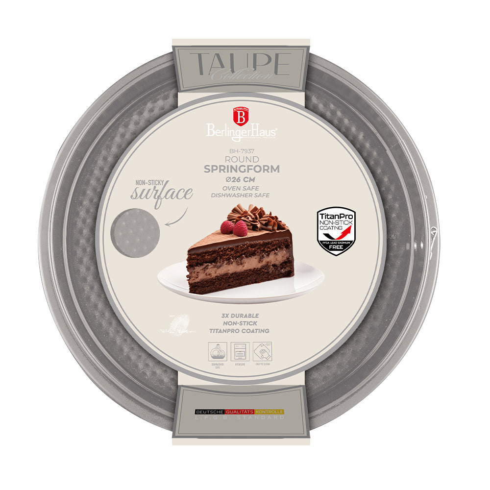 Berlinger Haus 26cm Titan Pro Non-Stick Coating Round Springform Pan – Taupe