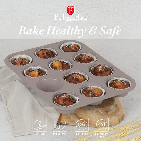 Berlinger Haus 12-Cup Titan Pro Non-Stick Coating Muffin Pan – Taupe