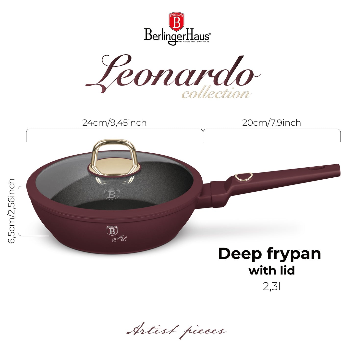 Berlingr Haus 24cm Titan Pro Non-Stick Coating Deep Frypan - Leonardo
