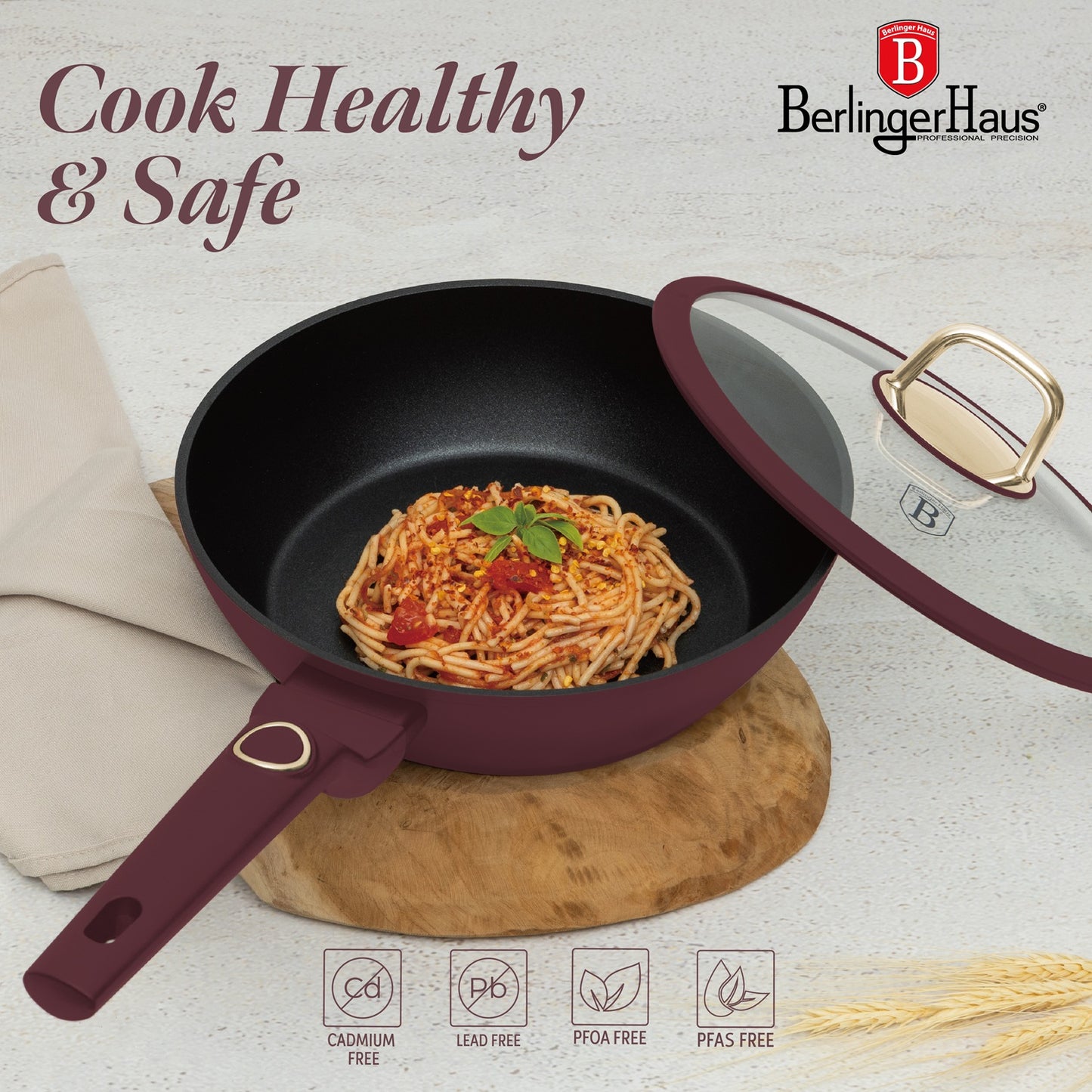 Berlingr Haus 24cm Titan Pro Non-Stick Coating Deep Frypan - Leonardo