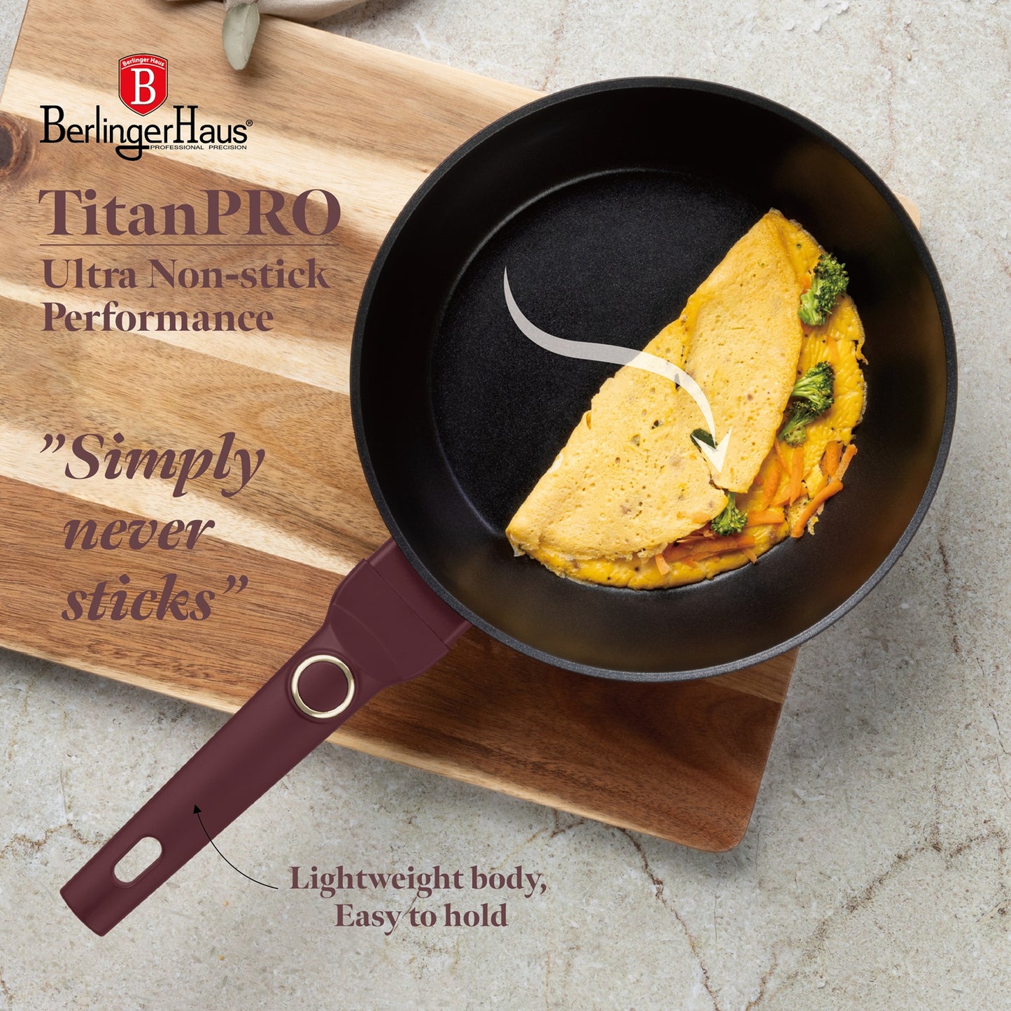 Berlingr Haus 24cm Titan Pro Non-Stick Coating Deep Frypan - Leonardo