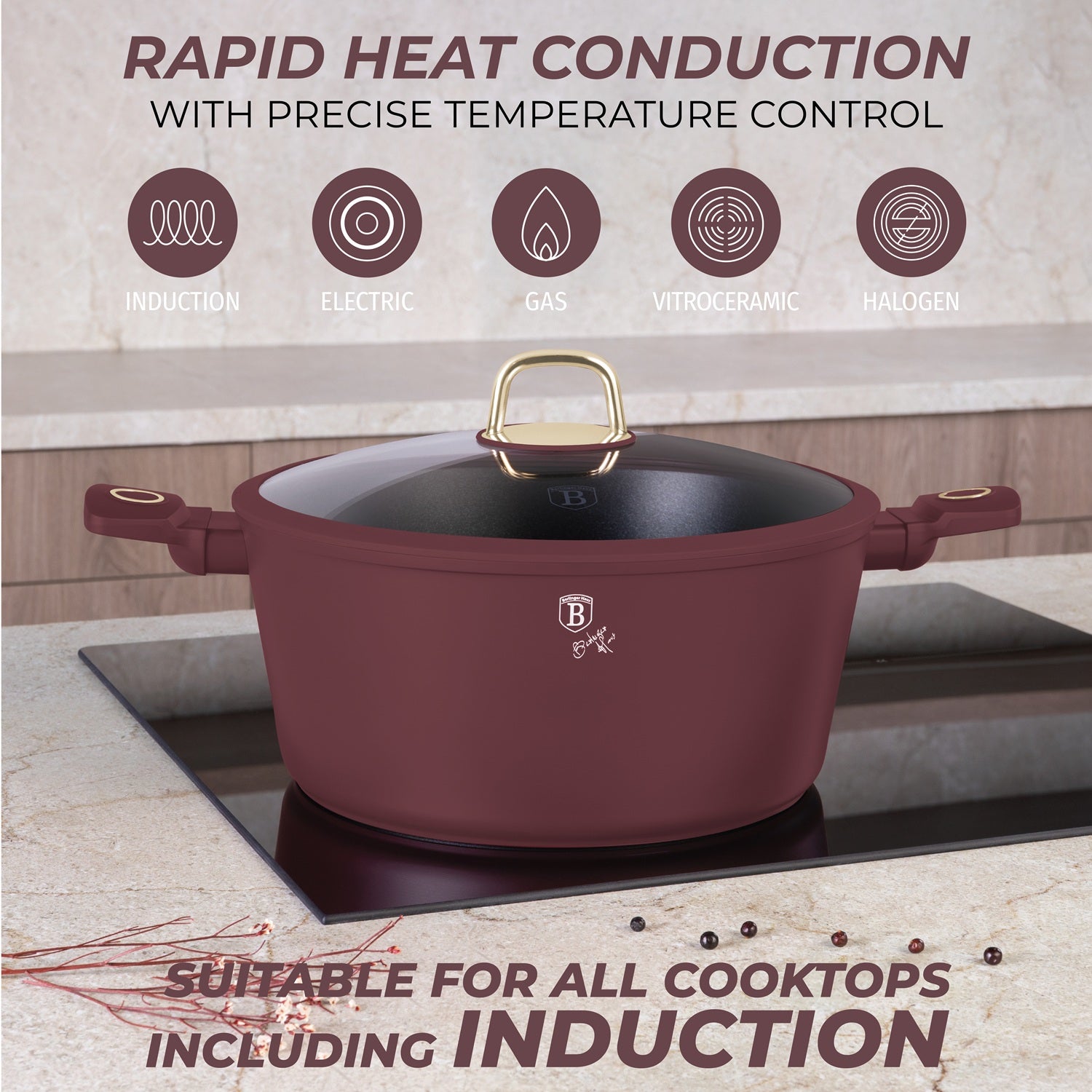 Berlinger Haus 30cm Titan Pro Non-Stick Coating Casserole - Leonardo