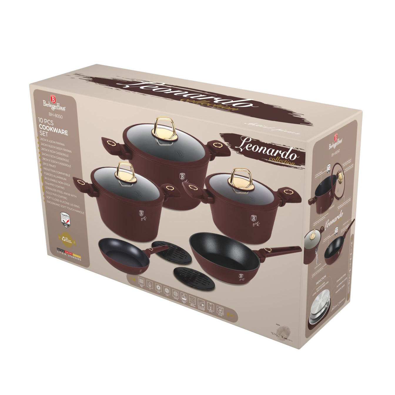Berlinger Haus 10-Piece Titan Pro Non-Stick Coating Cookware Set - Leonardo