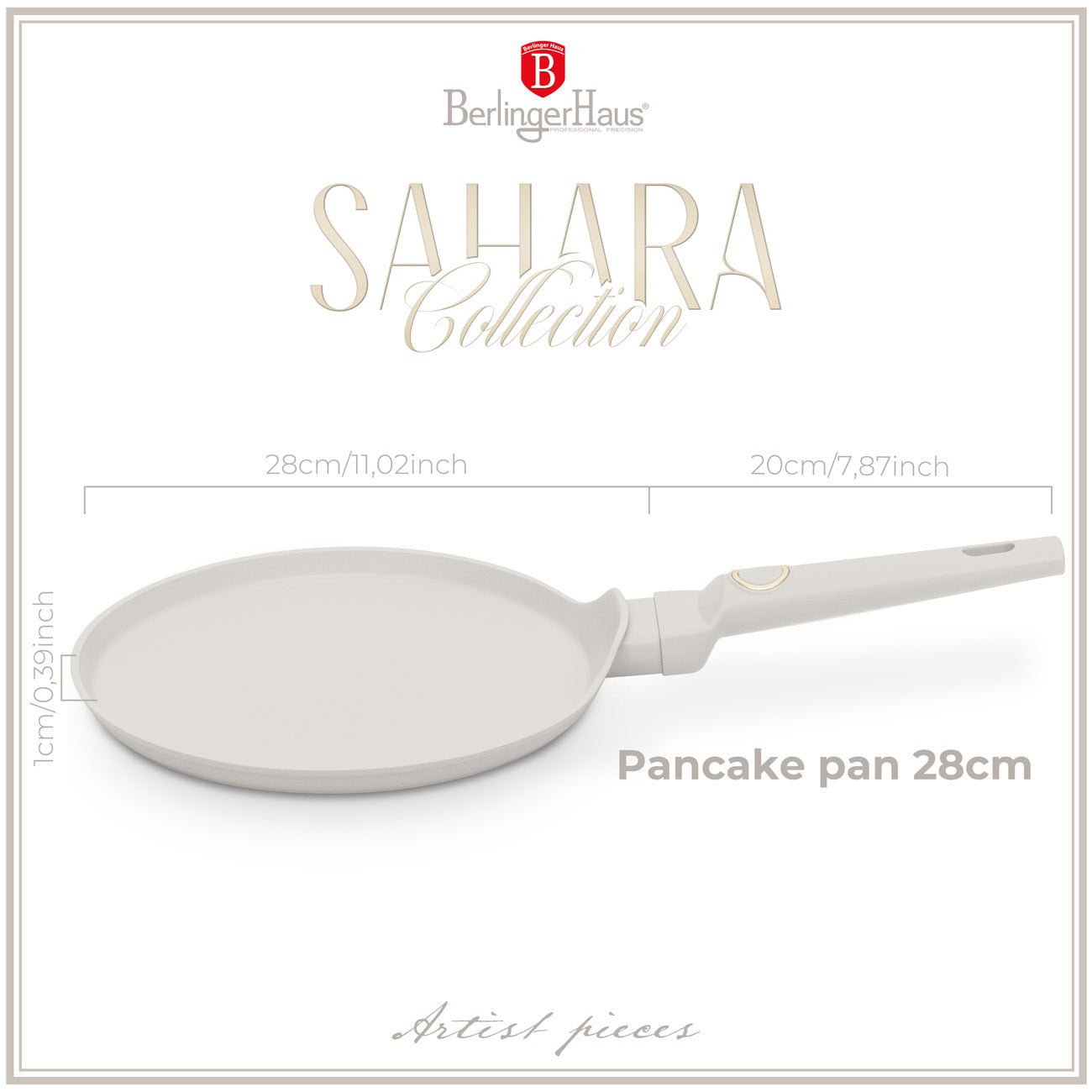 Berlinger Haus 28cm Titan Pro Non-Stick Coating Pancake Pan - Sahara
