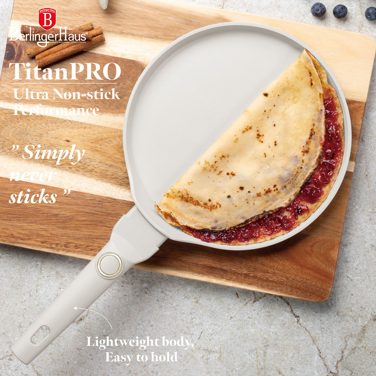 Berlinger Haus 28cm Titan Pro Non-Stick Coating Pancake Pan - Sahara