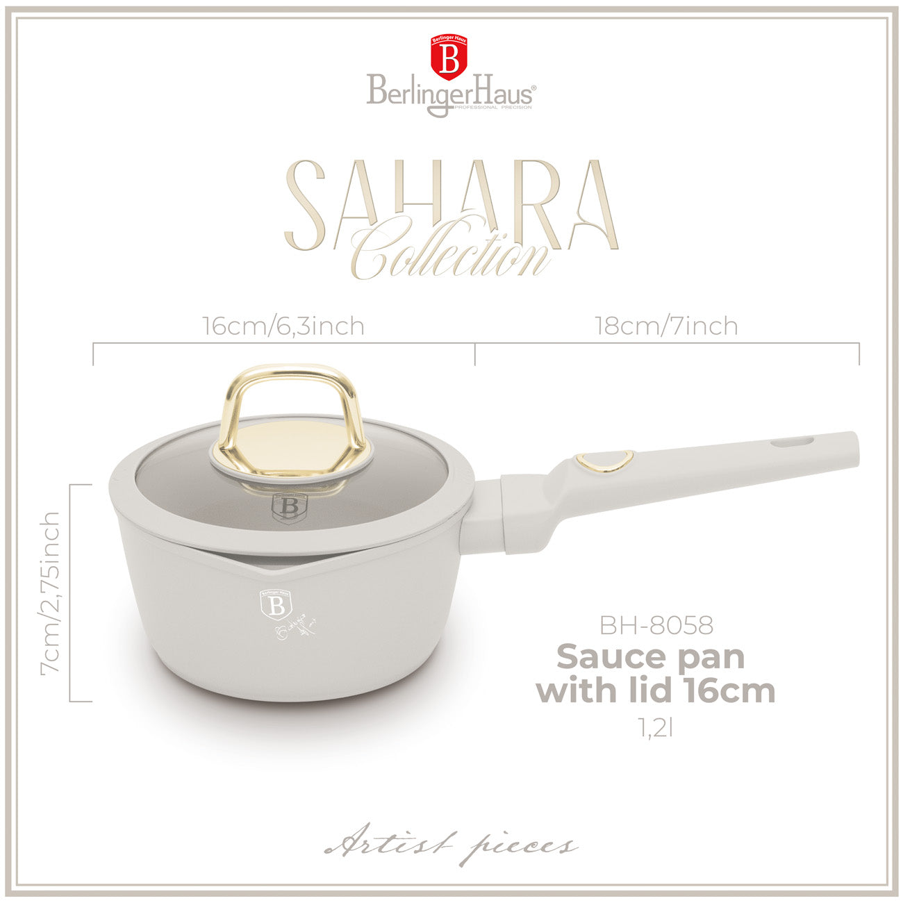 Berlinger Haus 16cm Titan Pro Non-Stick Coating Sauce Pan – Sahara