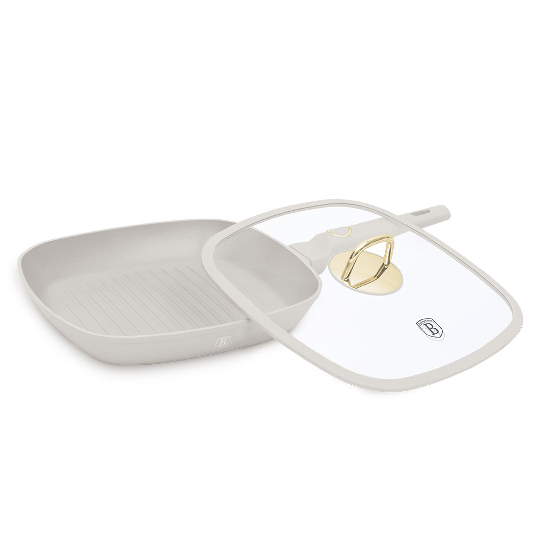 Berlinger Haus 28cm Titan Pro Non-Stick Grill Pan with Lid - Sahara