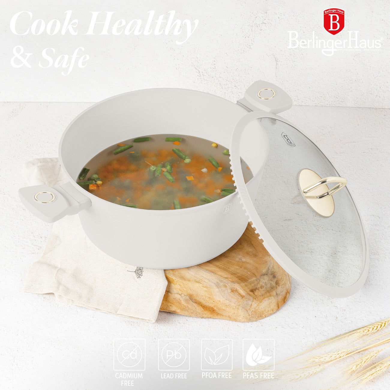 Berlinger Haus 28cm Titan Pro Non-Stick Coating Casserole - Sahara