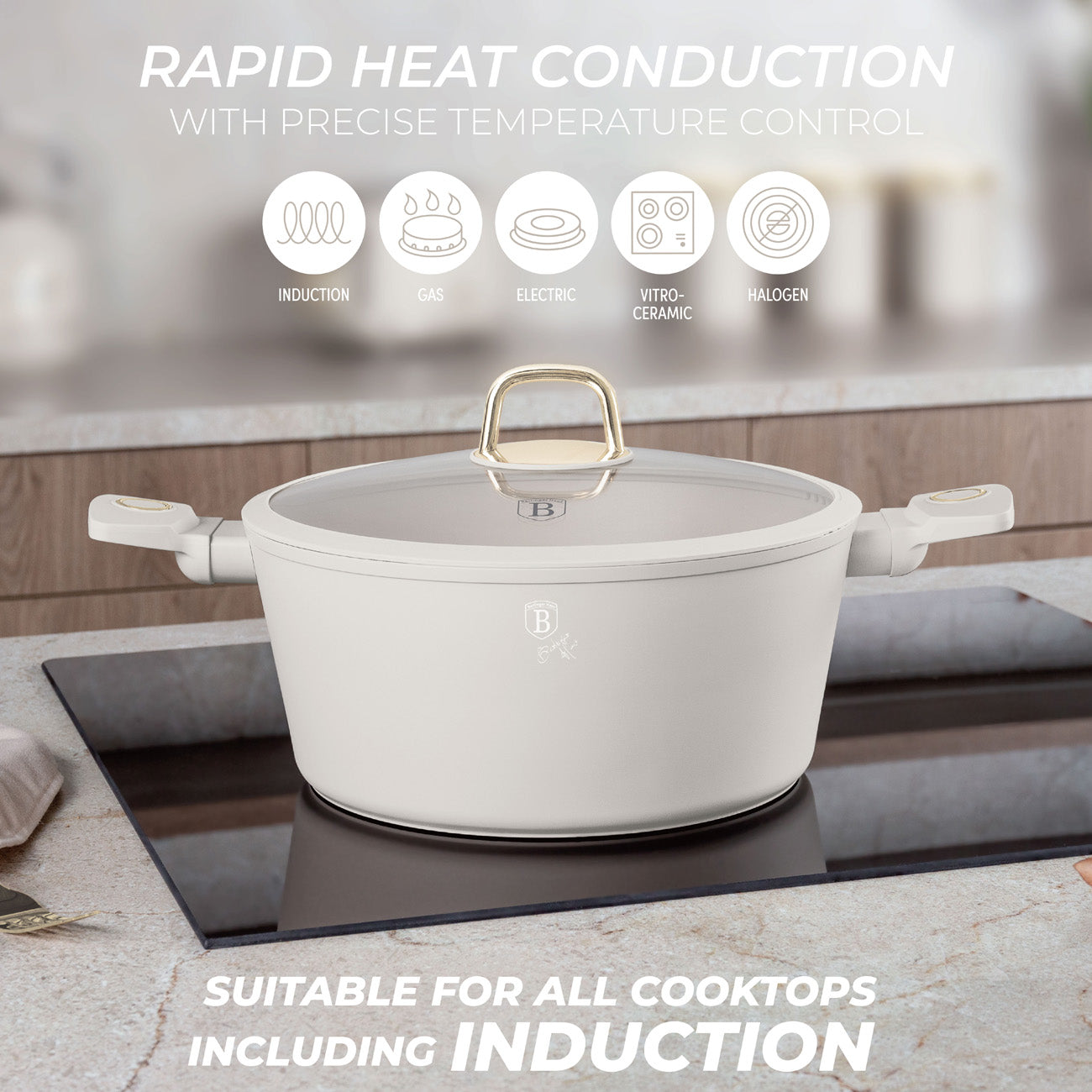 Berlinger Haus 28cm Titan Pro Non-Stick Coating Casserole - Sahara