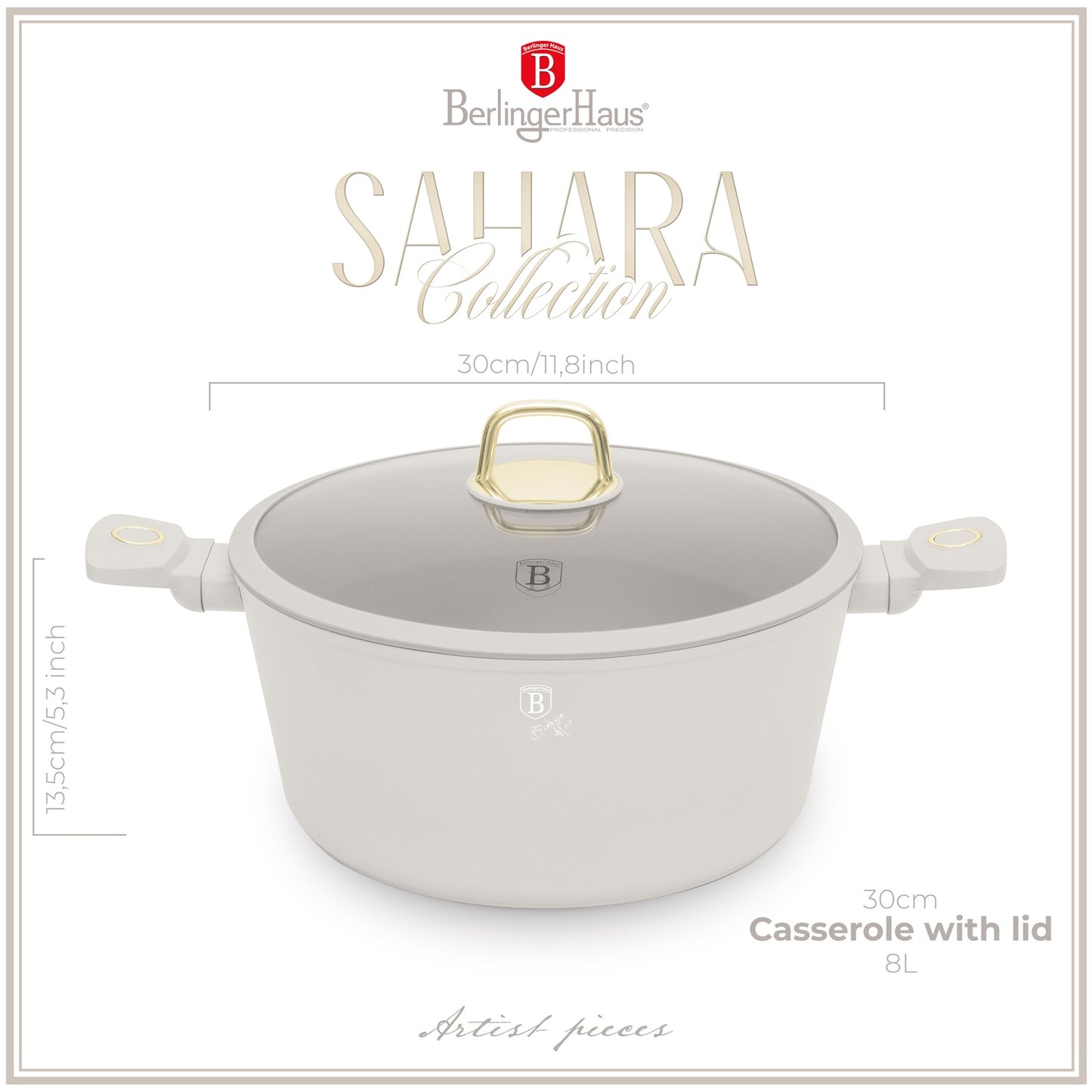 Berlinger Haus 30cm Titan Pro Non-Stick Coating Casserole – Sahara