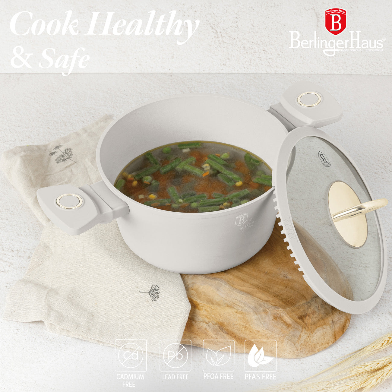 Berlinger Haus 10-Piece Non-Stick Titan Pro Coating Cookware Set - Sahara