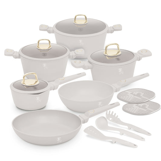Berlinger Haus 15-Piece Non-Stick Titan Pro Coating Cookware Set - Sahara