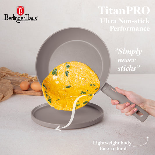 Berlinger Haus 28cm Non Stick Titan Pro Coating Frying Pan - Taupe