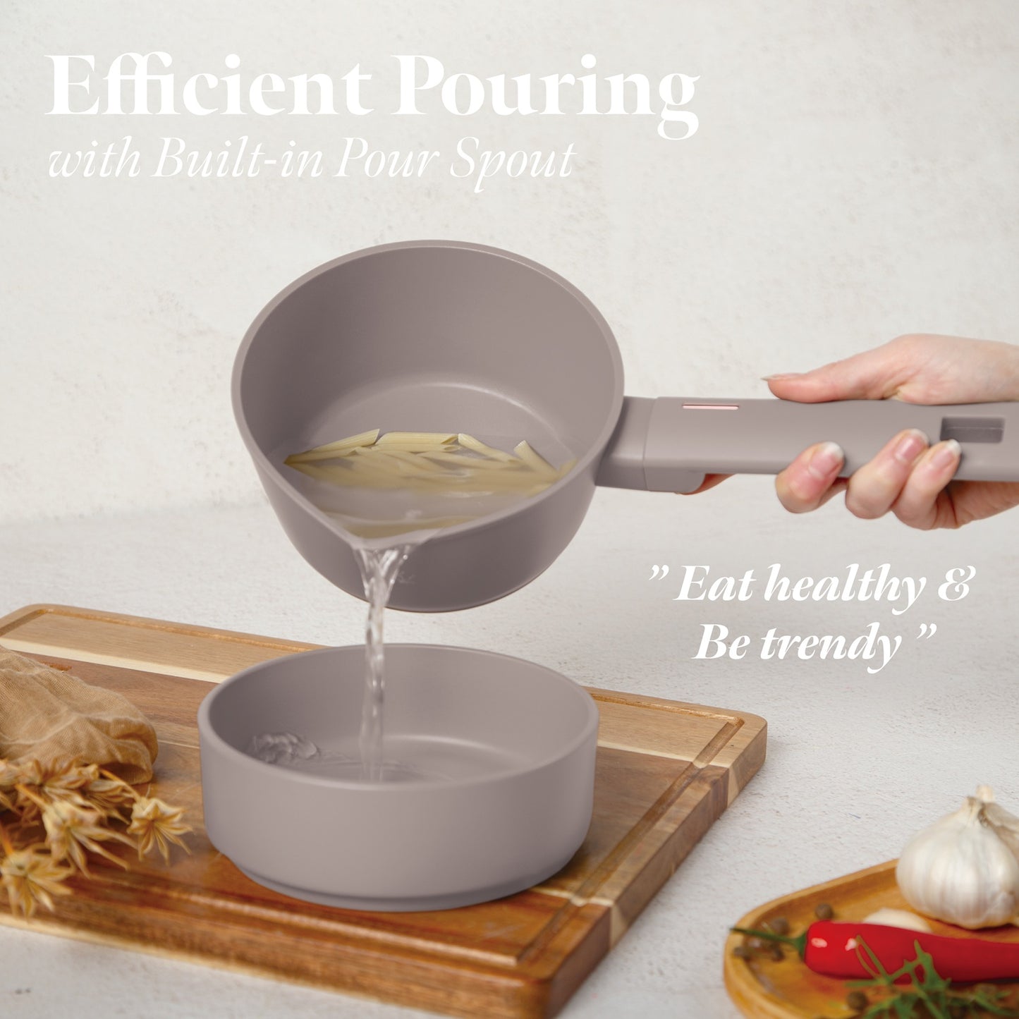 Berlinger Haus 16cm Non Stick Titan Pro Coating Sauce Pan - Taupe