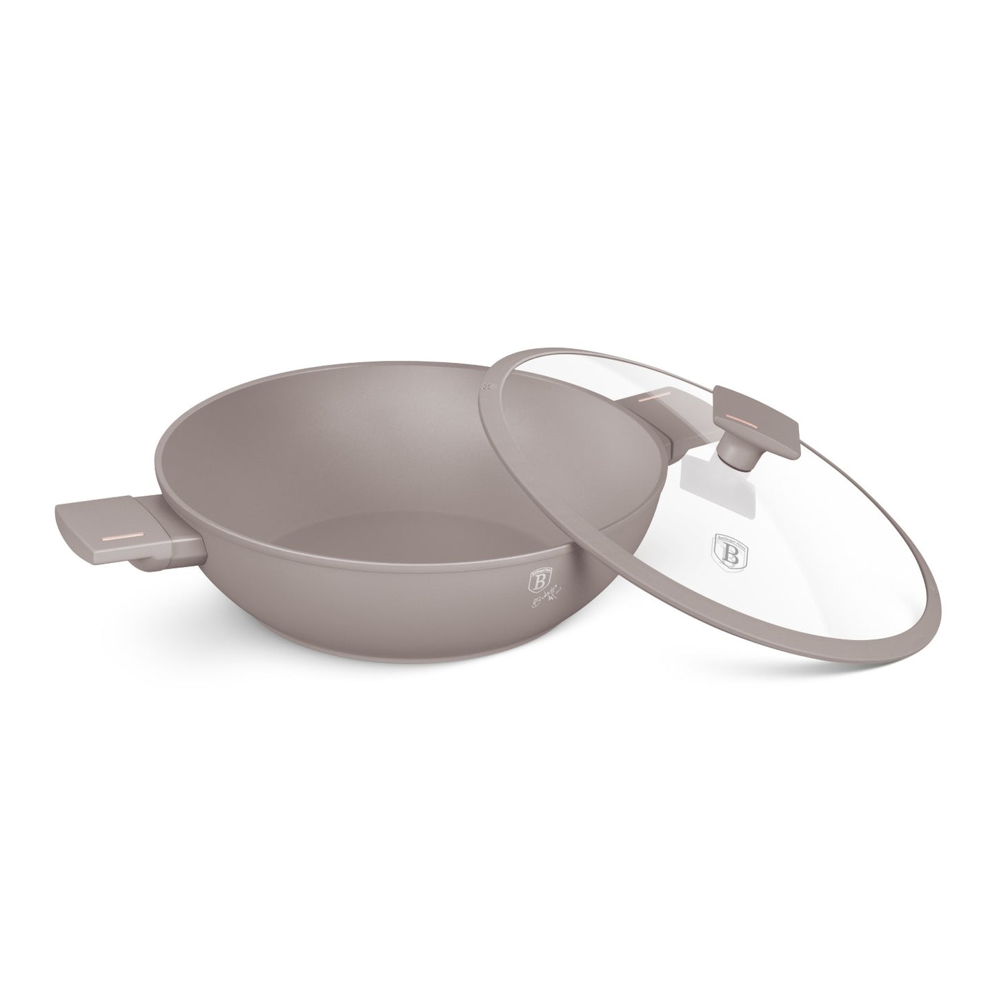 Berlinger Haus 30cm Titan Pro Non-Stick Wok with Lid - Taupe