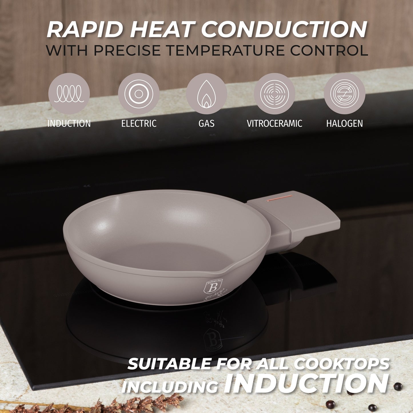 Berlinger Haus 16cm Titan Pro Non-Stick Coating Egg Pan – Taupe