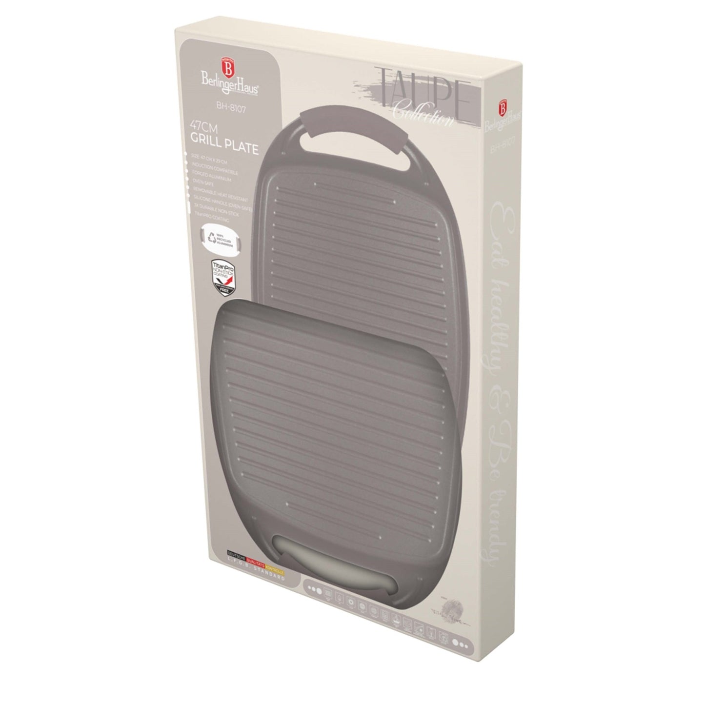 Berlinger Haus 47cm Titan Pro Non-Stick Coating Grill Plate - Taupe
