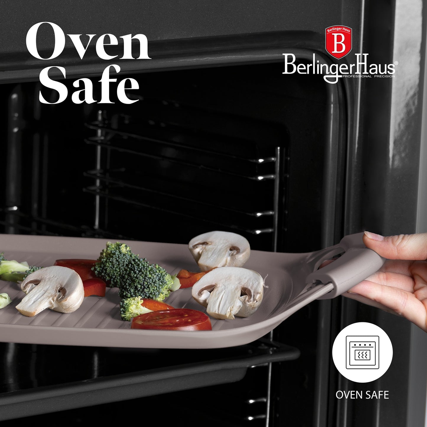 Berlinger Haus 47cm Titan Pro Non-Stick Coating Grill Plate - Taupe