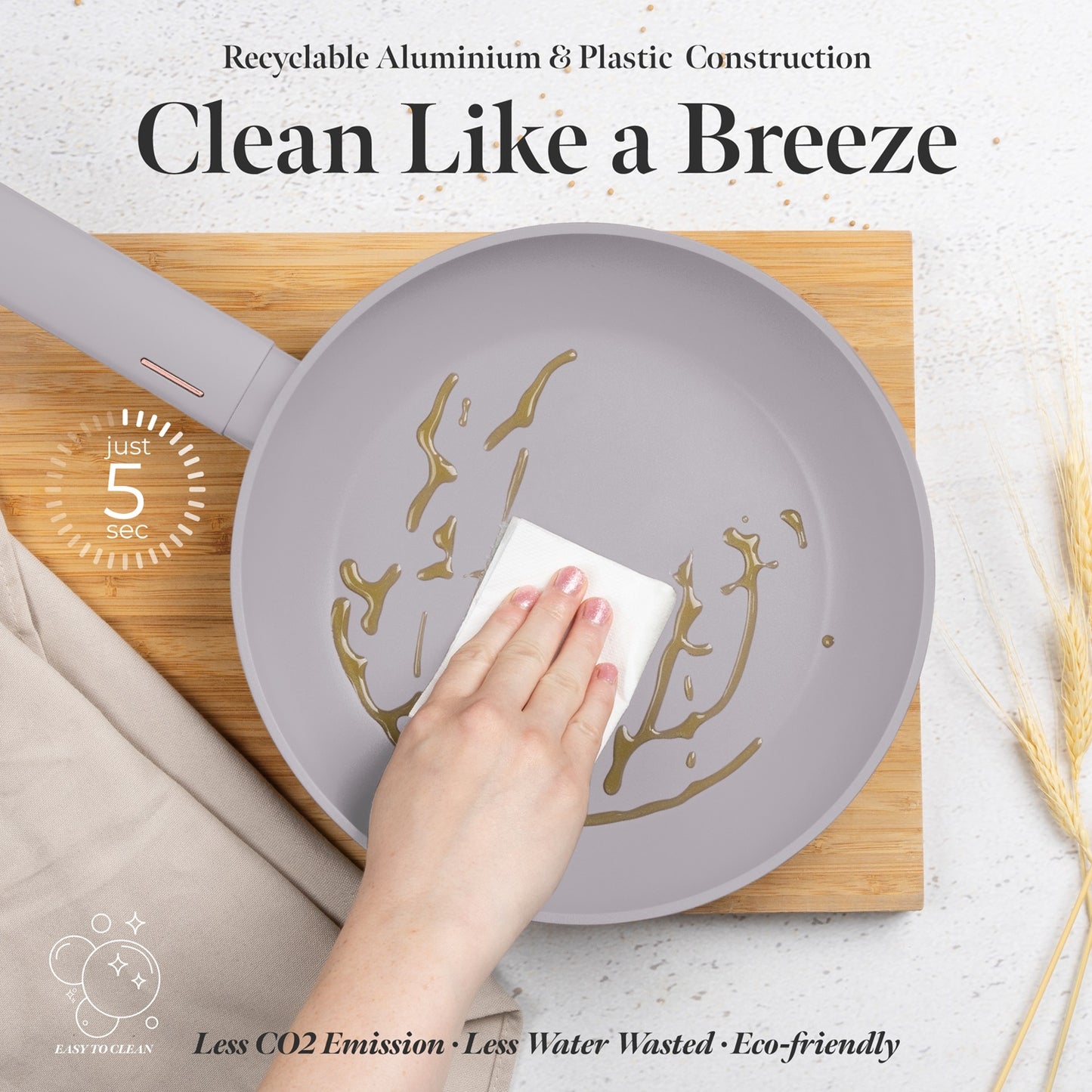 Berlinger Haus 3-Piece Titan Pro Non-Stick Coating Frypan Set - Taupe