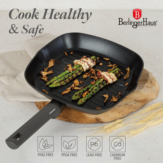 Berlinger Haus 28cm Titan Pro Non-Stick Coating Coating Grill Pan - Anthracite