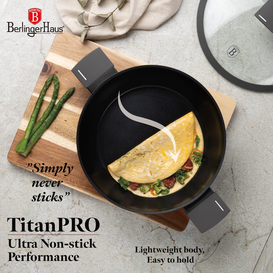 Berlinger Haus 30cm Titan Pro Non-Stick Coating Shallow Pot – Anthracite