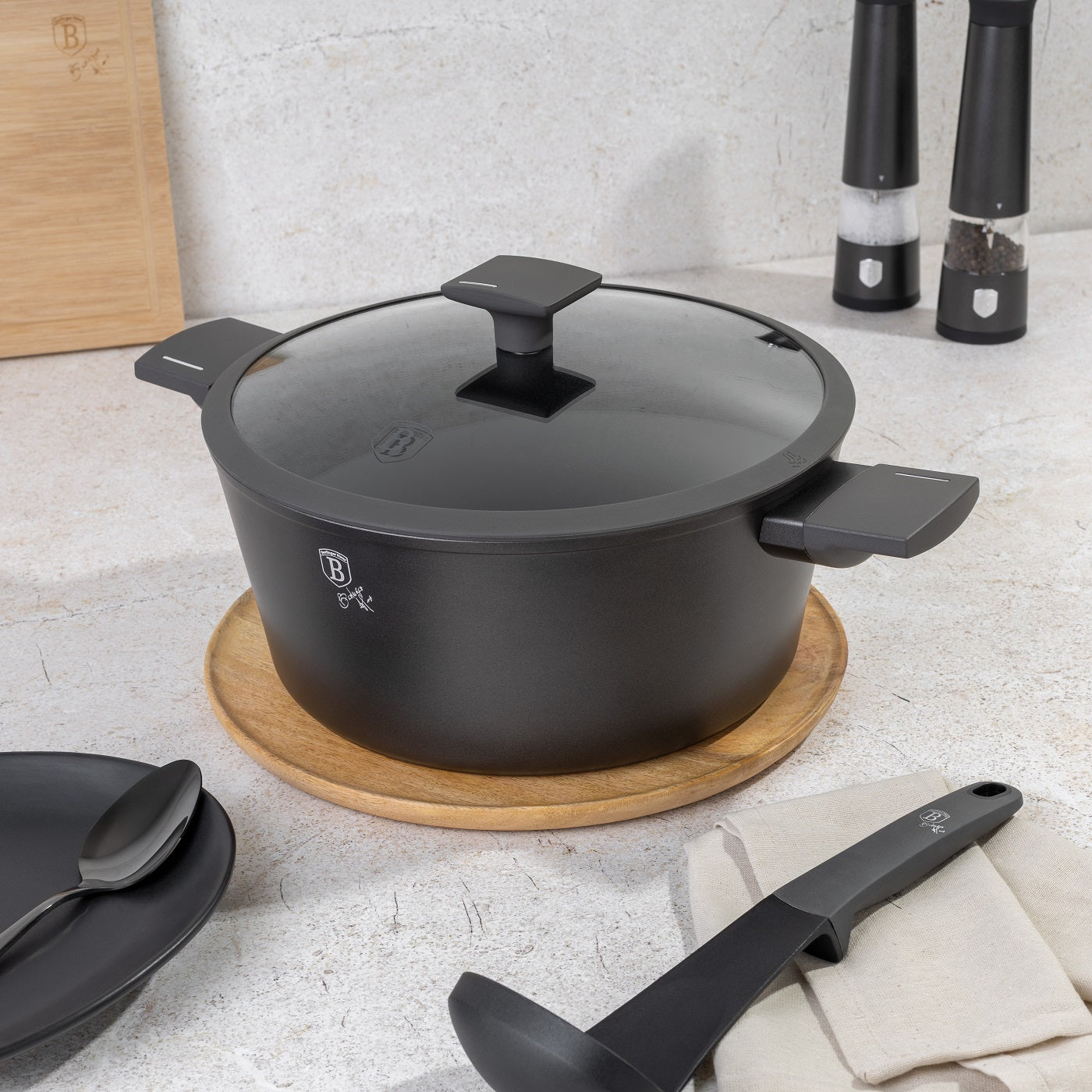 Berlinger Haus 24cm Titan Pro Non Stick Coating Casserole - Anthracite