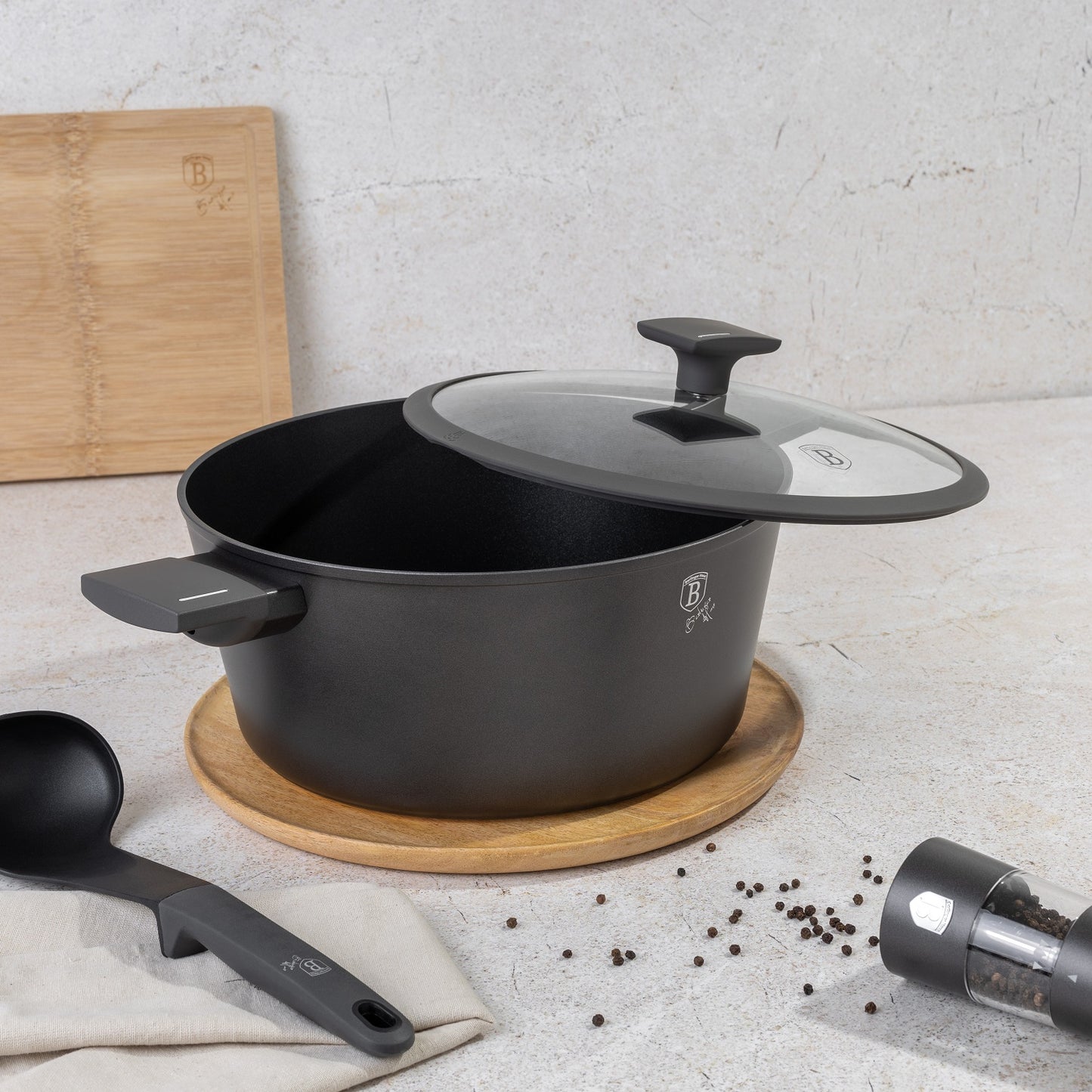 Berlinger Haus 24cm Titan Pro Non Stick Coating Casserole - Anthracite