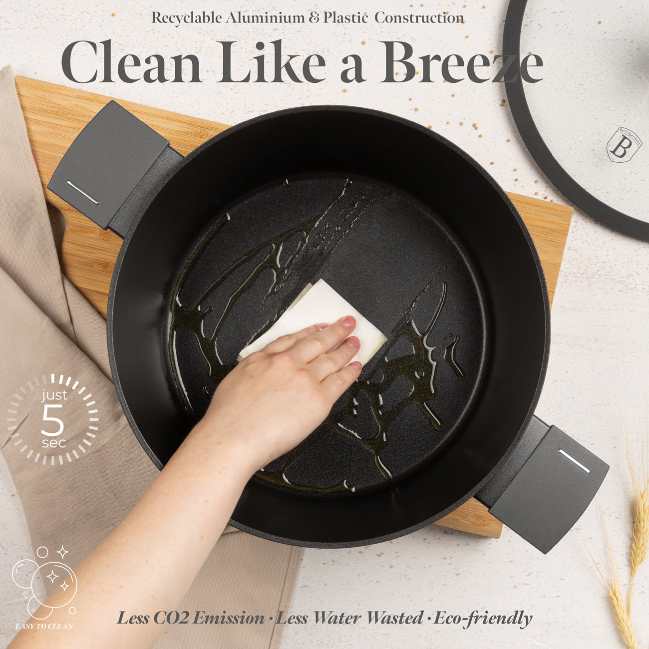 Berlinger Haus 30cm Titan Pro Non-Stick Coating Casserole – Anthracite