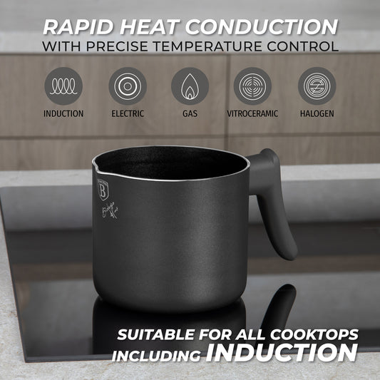 Berlinger Haus 1.2L Titan Pro Non-Stick Coating Milk Pot - Anthracite