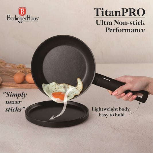 Berlinger Haus 20cm Titan Pro Non-Stick Coating Frypan – Matte Black