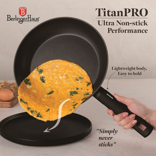 Berlinger Haus 28cm Titan Pro Non-Stick Frypan – Matte Black