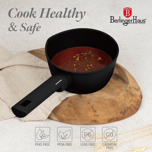 Berlinger Haus 16cm Titan Pro Non-Stick Coating Saucepan – Matte Black