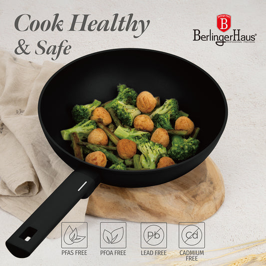 Berlinger Haus 28cm Titan Pro Non-Stick Coating Wok – Matte Black
