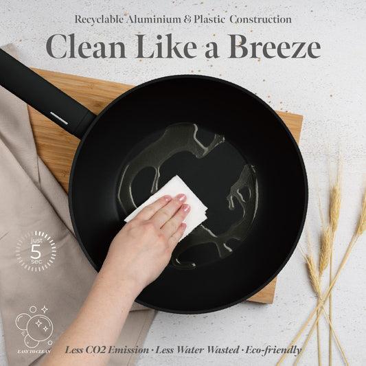 Berlinger Haus 28cm Titan Pro Non-Stick Wok with Lid - Matte Black