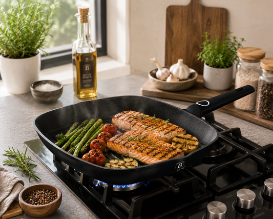 Berlinger Haus 28cm Titan Pro Non-Stick Grill Pan - Black Vantage