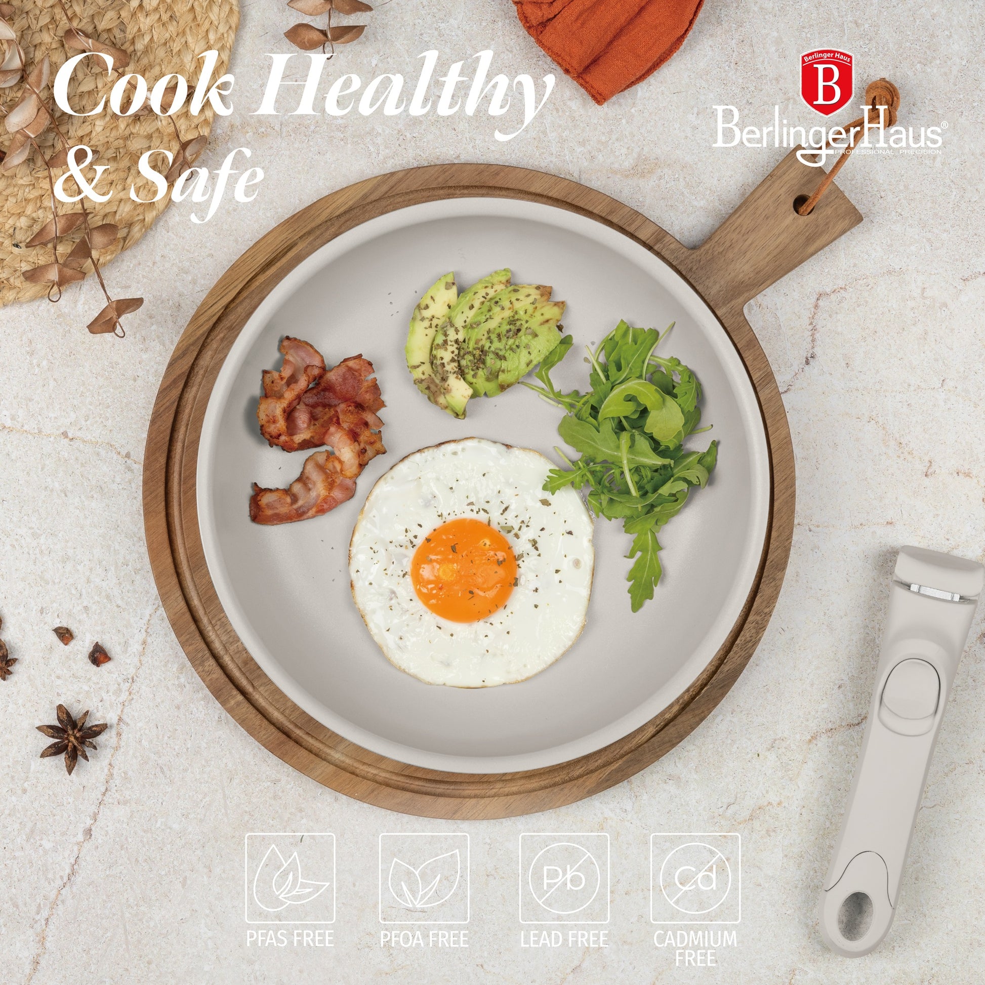 Berlinger Haus 13-Piece Titan Pro Non Stick Coating Oven Safe Cookware Set - Sahara