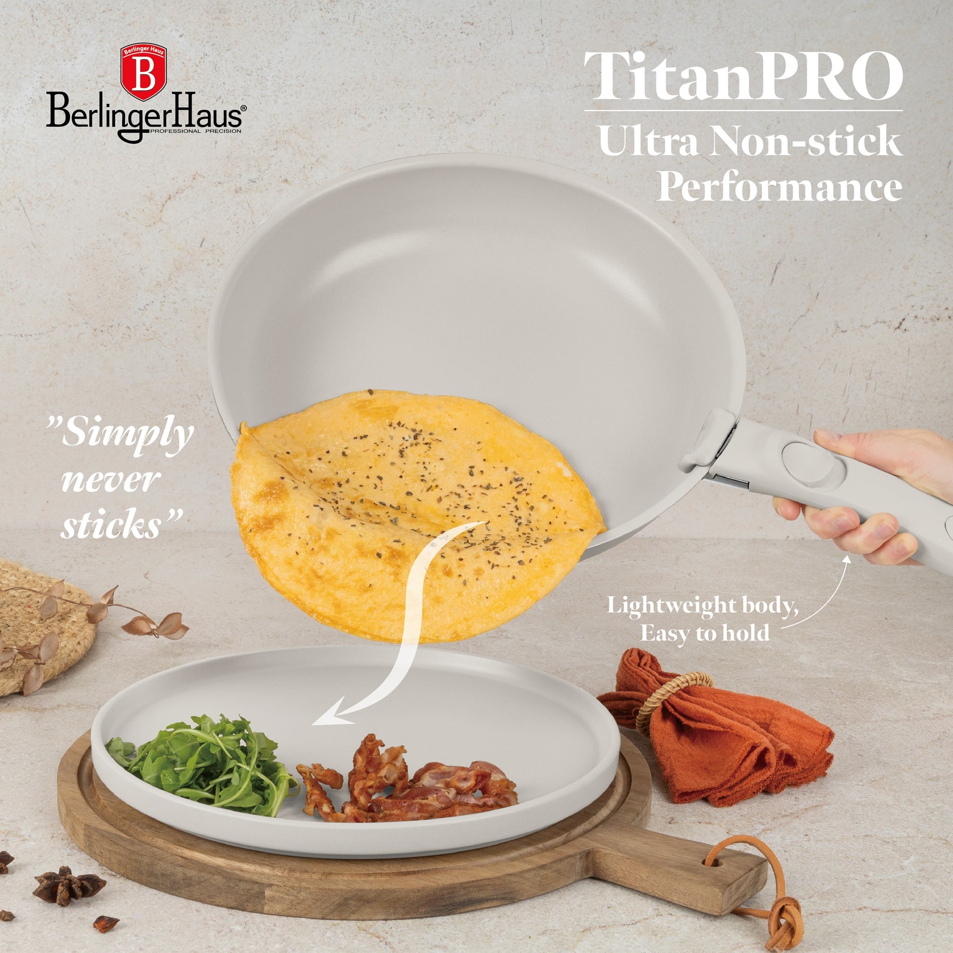 Berlinger Haus 13-Piece Titan Pro Non Stick Coating Oven Safe Cookware Set - Sahara