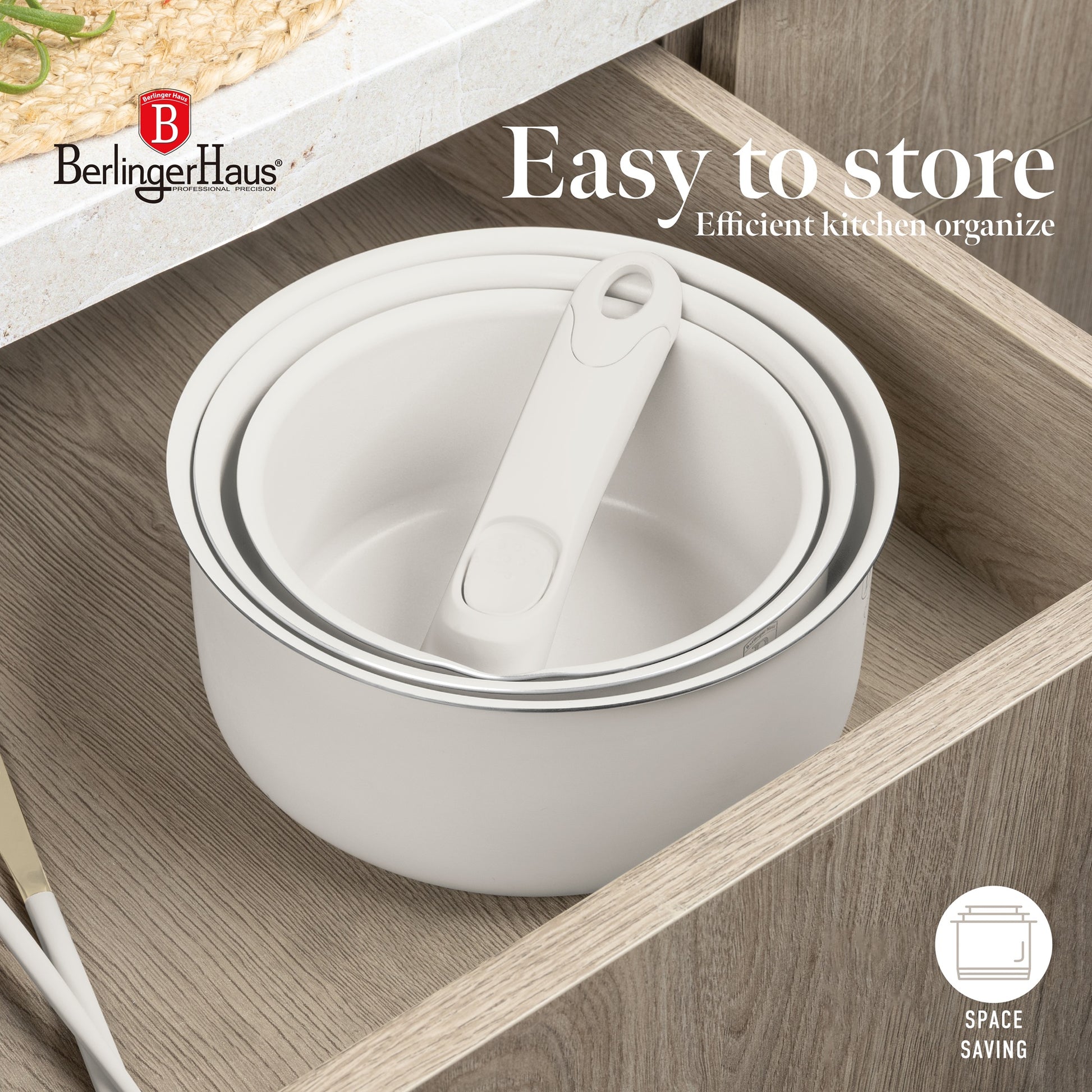 Berlinger Haus 13-Piece Titan Pro Non Stick Coating Oven Safe Cookware Set - Sahara