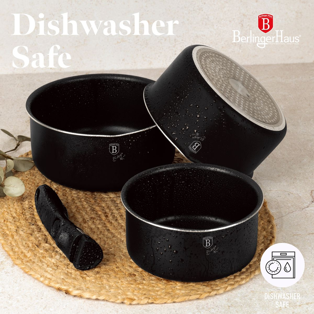 Berlinger Haus 10-Piece Titan Pro Non Stick Coating Oven Safe Cookware Set - Deep Sea
