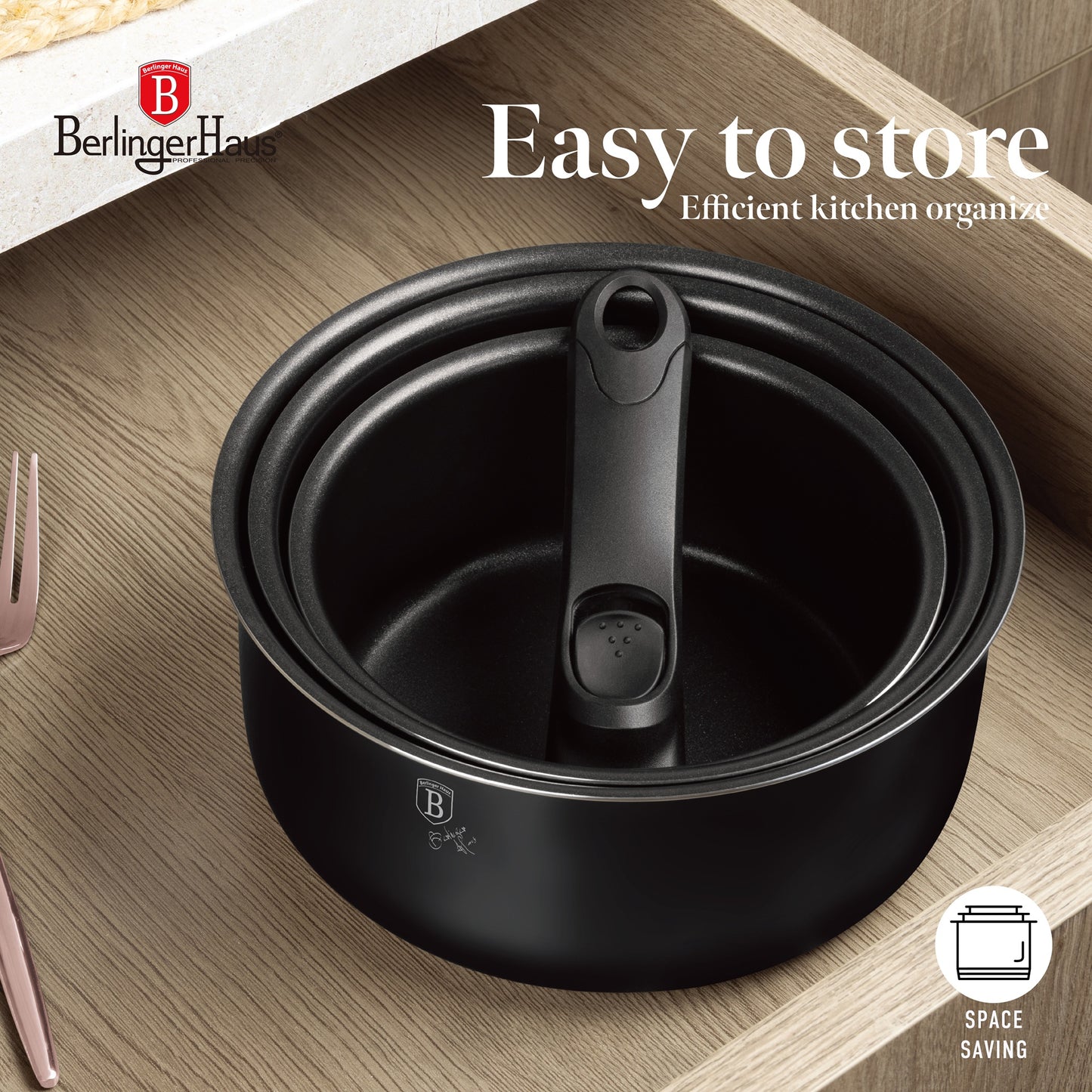 Berlinger Haus 13-Piece Titan Pro Non Stick Coating Oven Safe Cookware Set - Monaco