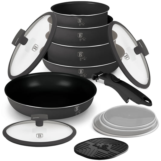 Berlinger Haus 13-Piece Titan Pro Non Stick Coating Oven Safe Cookware Set - Anthracite