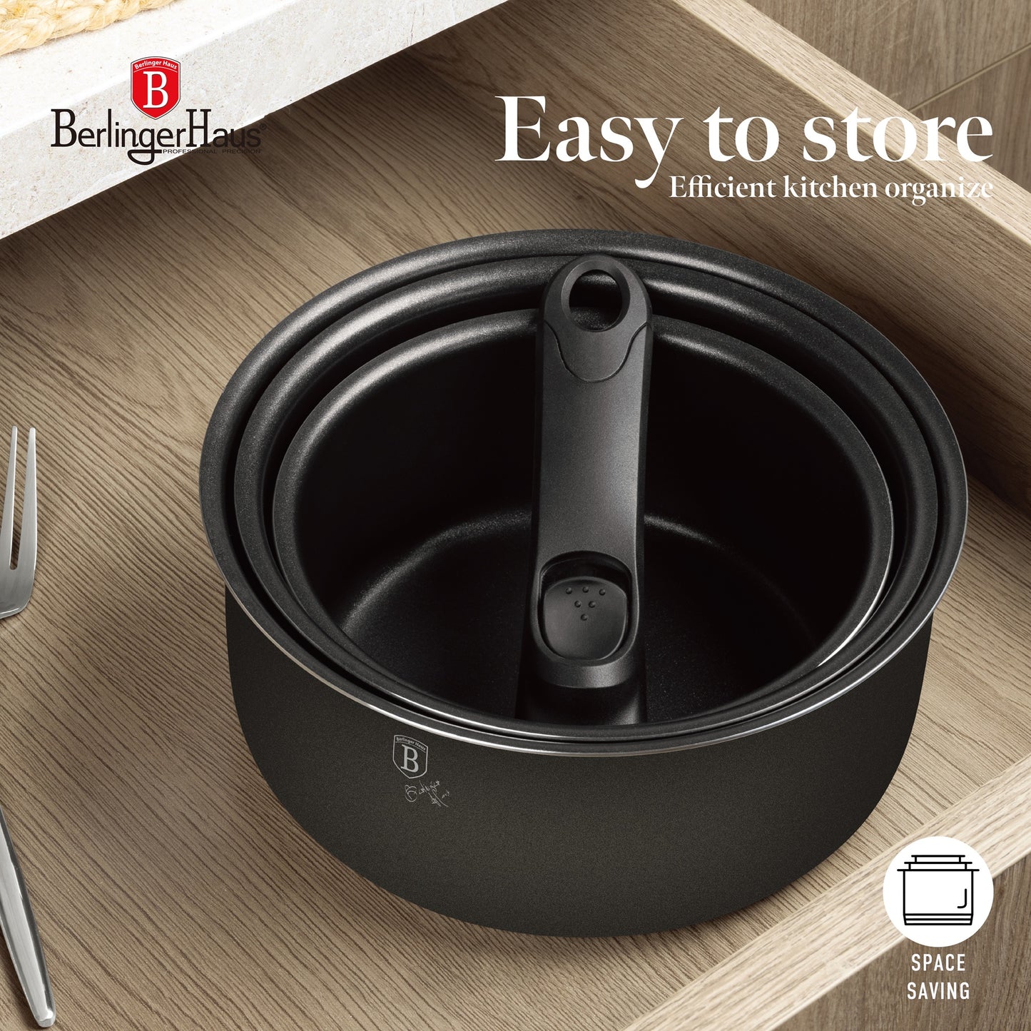 Berlinger Haus 13-Piece Titan Pro Non Stick Coating Oven Safe Cookware Set - Anthracite