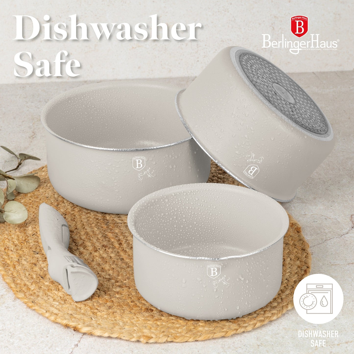 Berlinger Haus 10-Piece Titan Pro Non-Stick Coating Oven Safe Cookware Set - Sahara