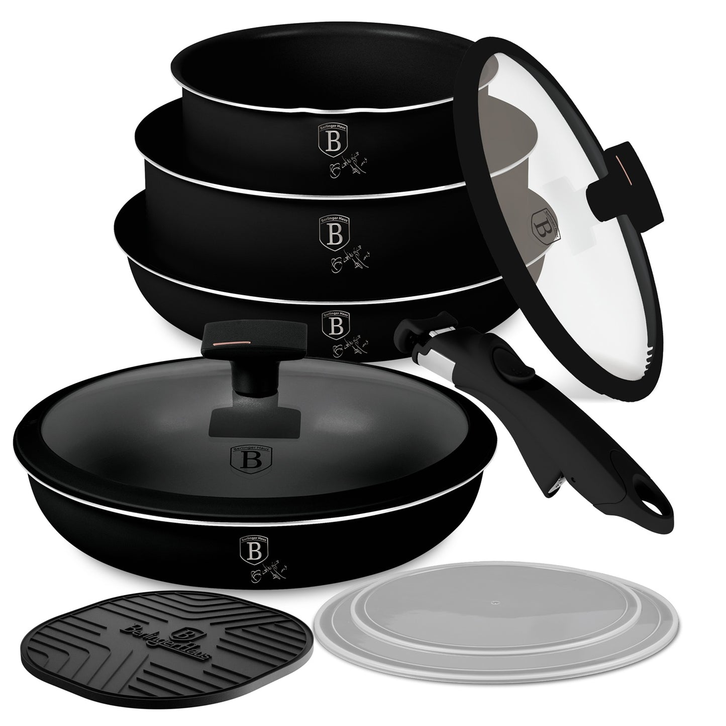 Berlinger Haus 10-Piece Titan Pro Non Stick Coating Oven Safe Cookware Set - Monaco